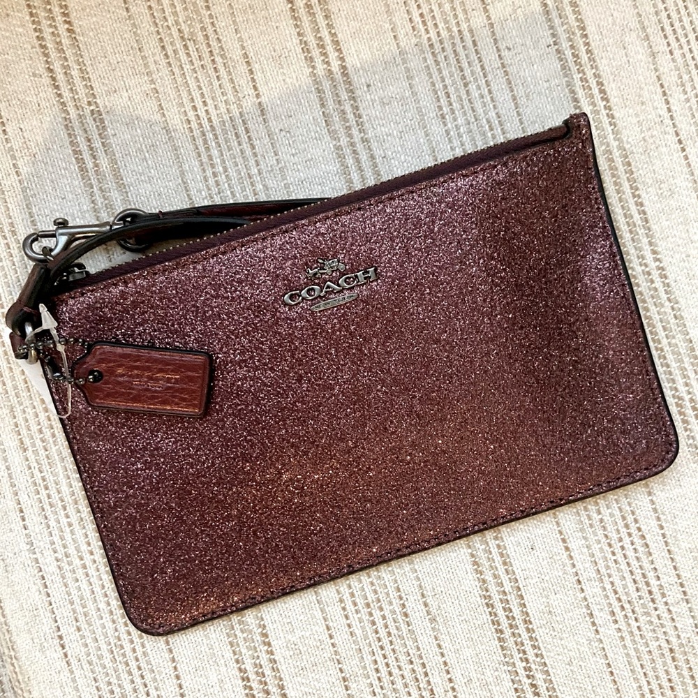 NWT Coach Metallic Cherry Wristlet